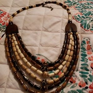 Wood like statement necklaces